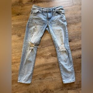 American Eagle Outfitters Light Blue Distressed Skinny Jeans